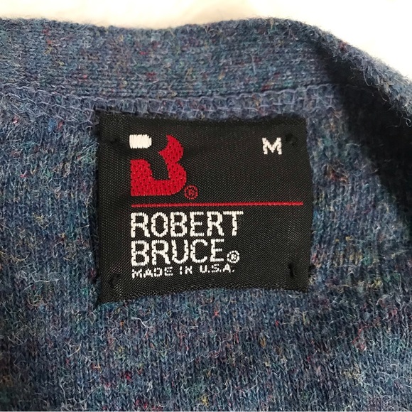 Robert Bruce Vintage 80’s Heather Blue Argyle Sweater Vest Size Medium - Picture 10 of 12
